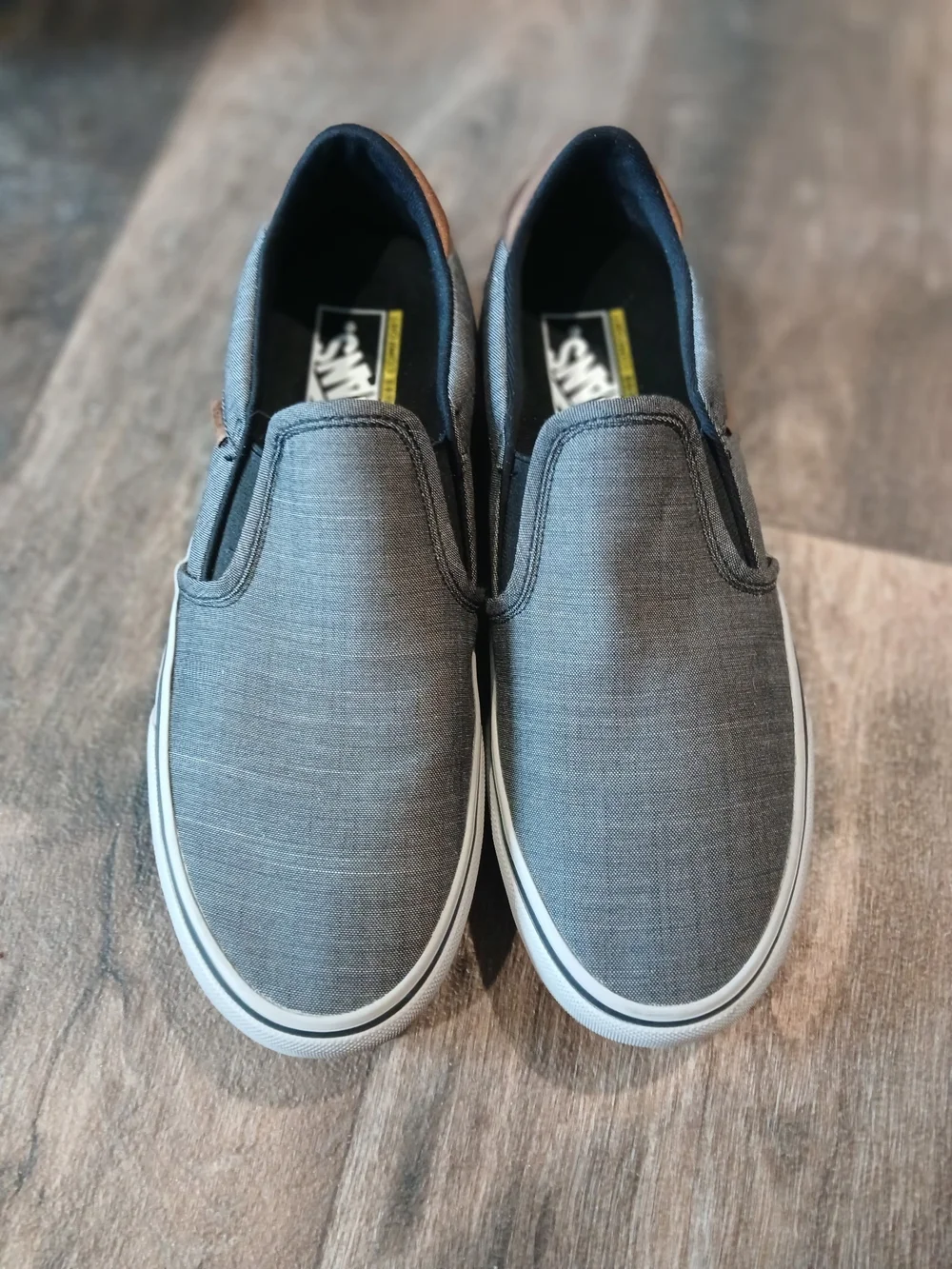 Vans Slip-On Loafer in Gray and Brown Accent
